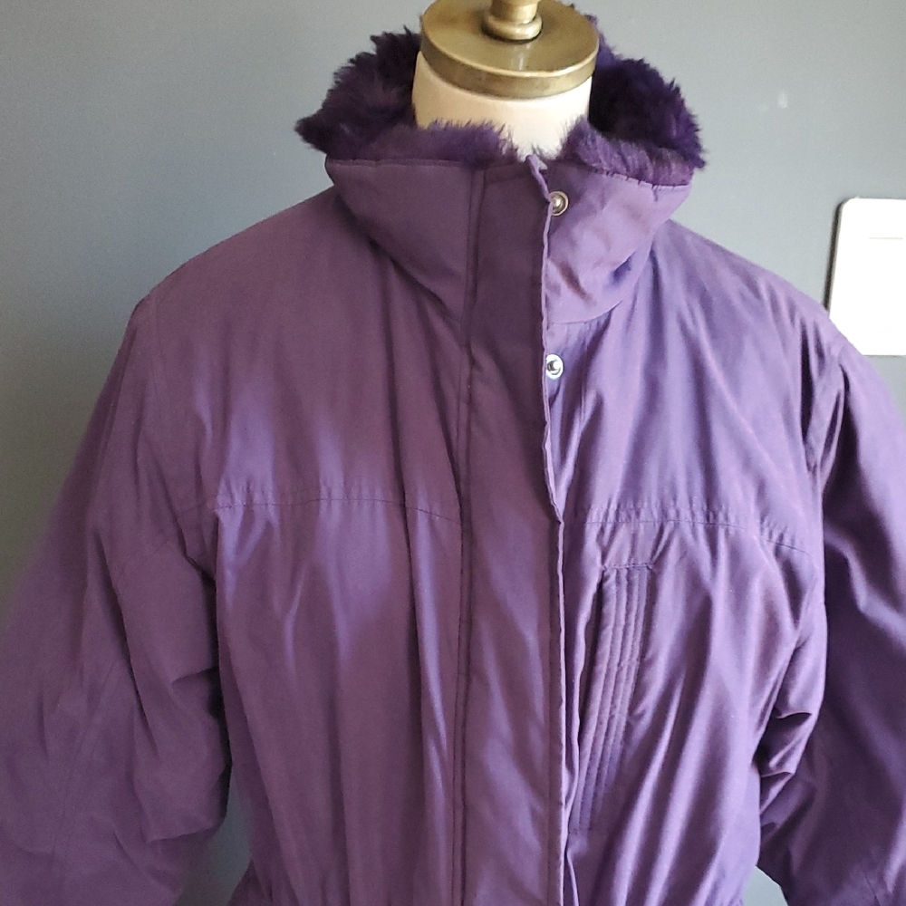 Jaclyn Smith Classic Deep Purple Outerwear Winter Coat Size M - Picture 3 of 10